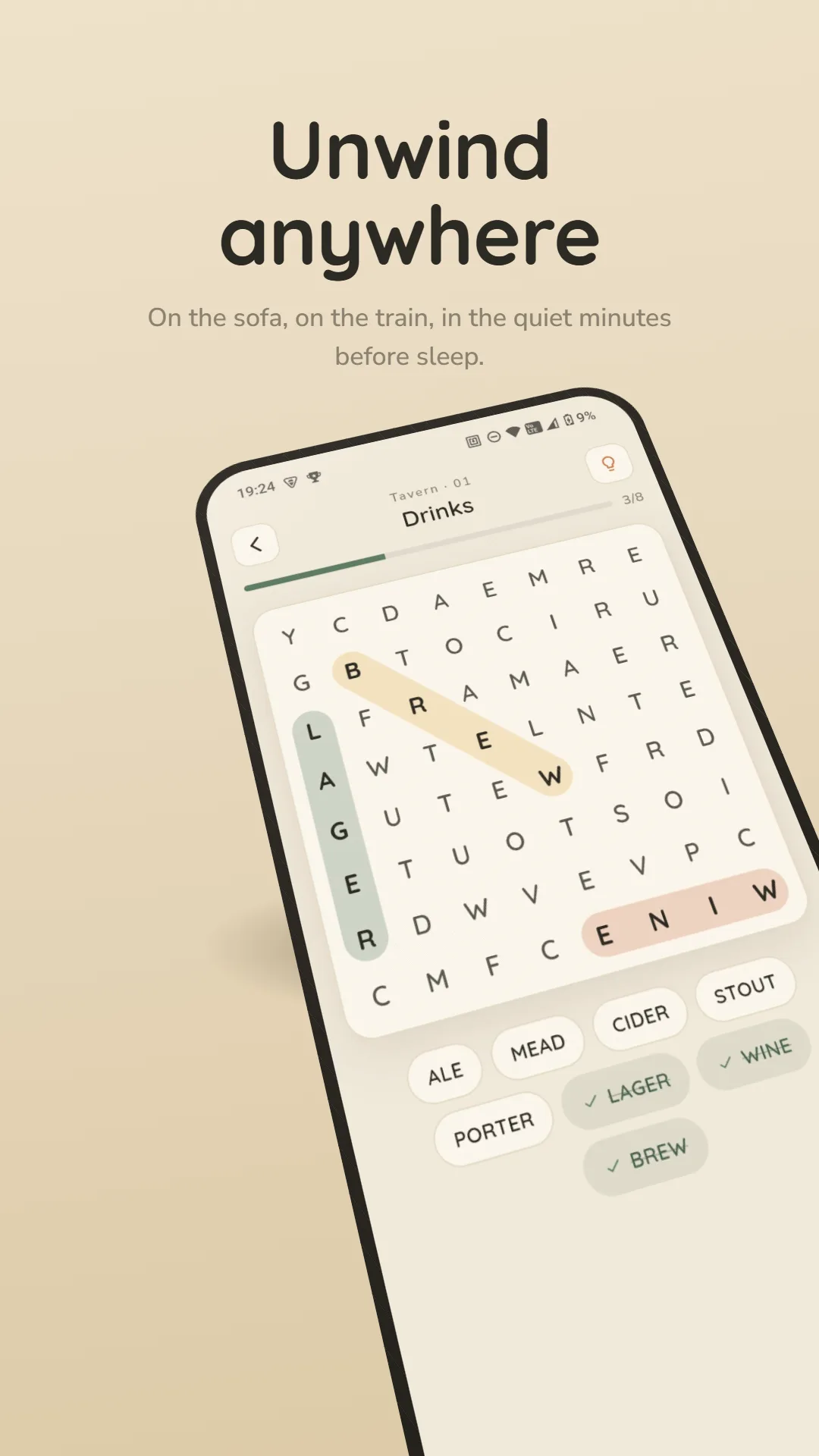 Cozy Word Search — anywhere screenshot