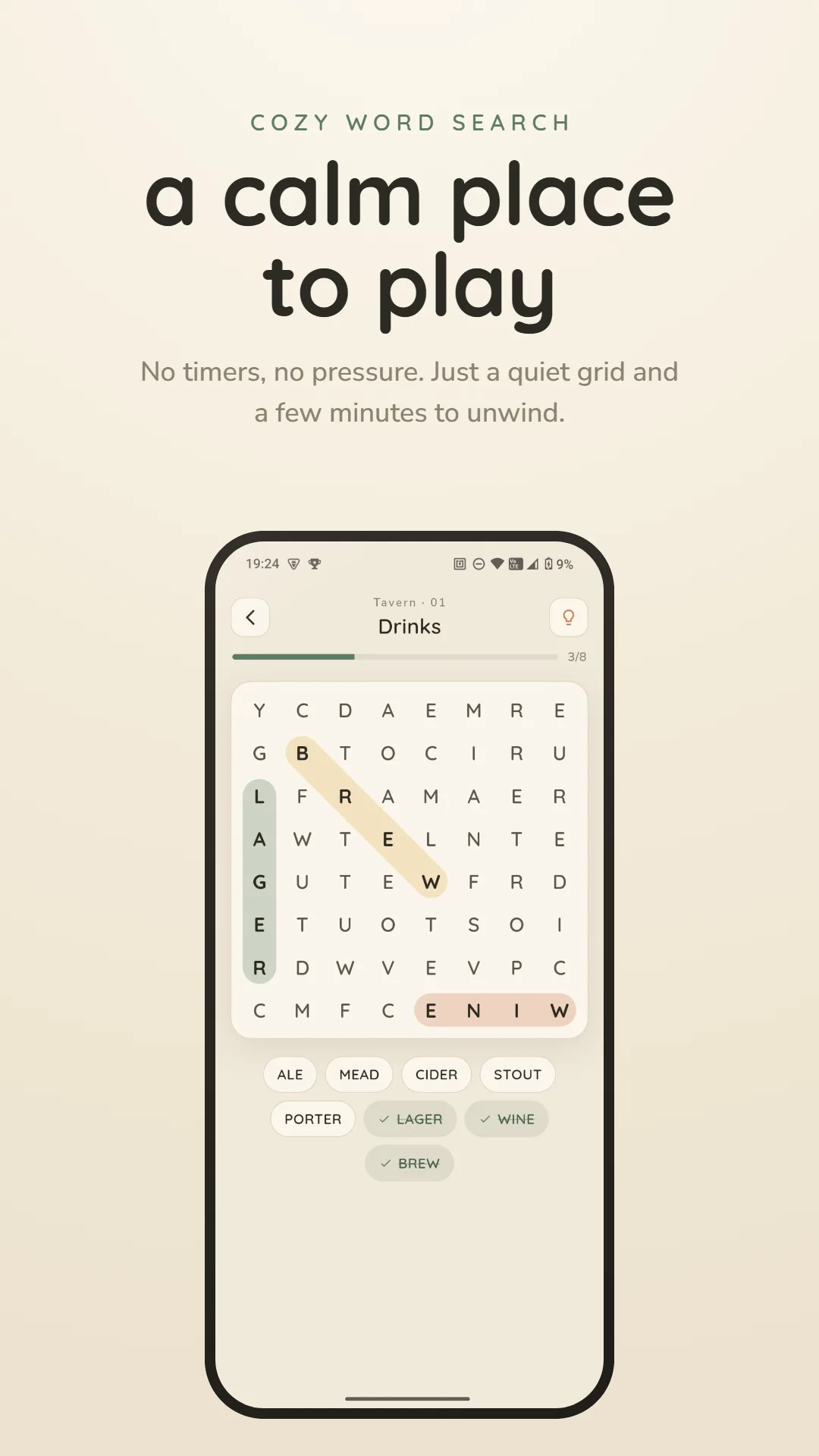 Cozy Word Search — gameplay screenshot